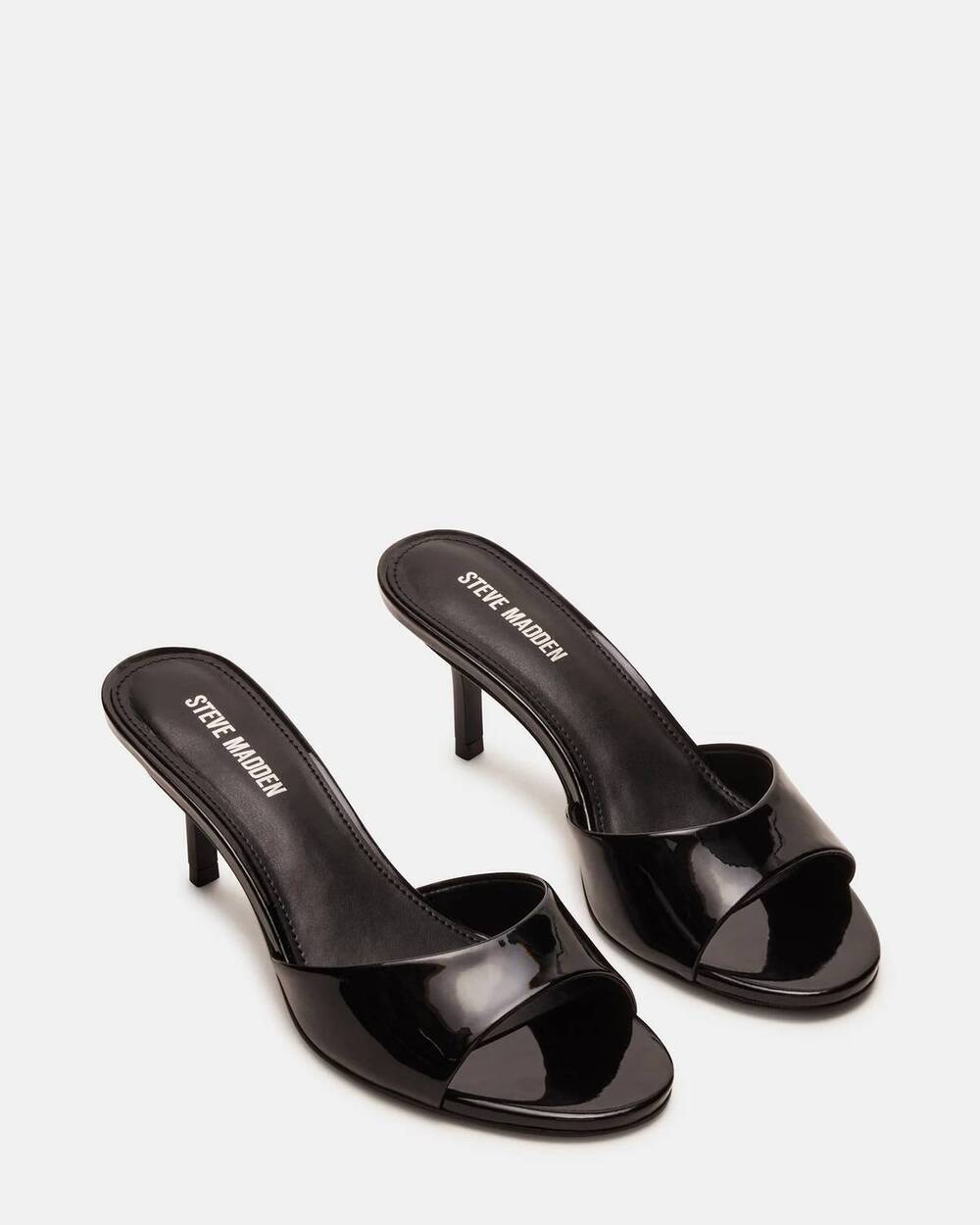 NEW STEVE MADDEN women's kendrix mule heel in black leather